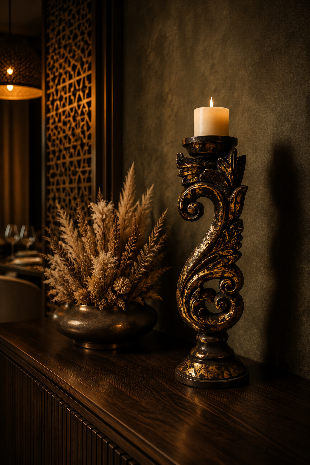 Acantha – Walnut Finish in a luxury Dubai home