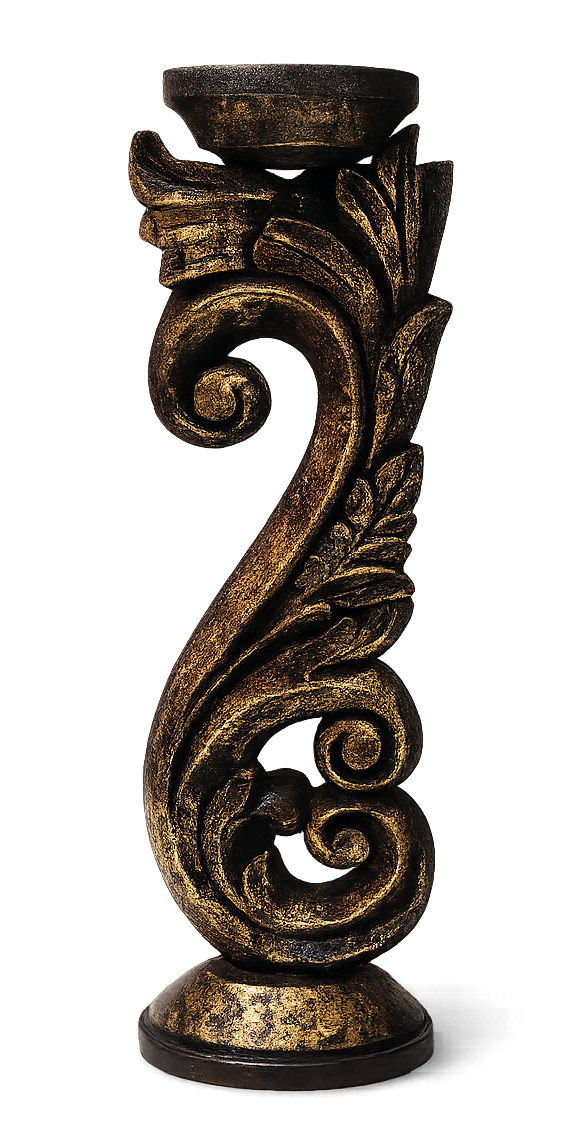 Acantha – Walnut Finish Candle Stand