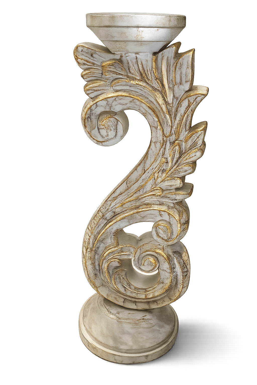 Acantha – Pearl Finish Candle Stand