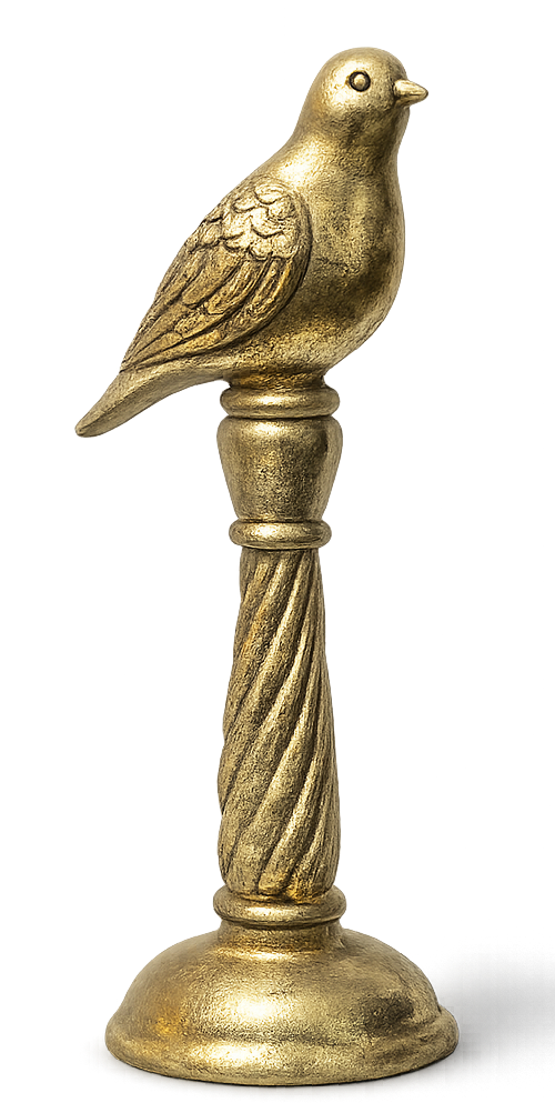 Aurora Songbird gold bird wood sculpture ELANORA Dubai