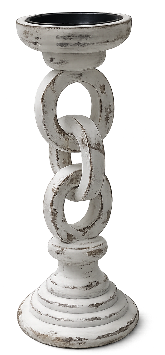 Catena – Ivory Distress Candle Stand
