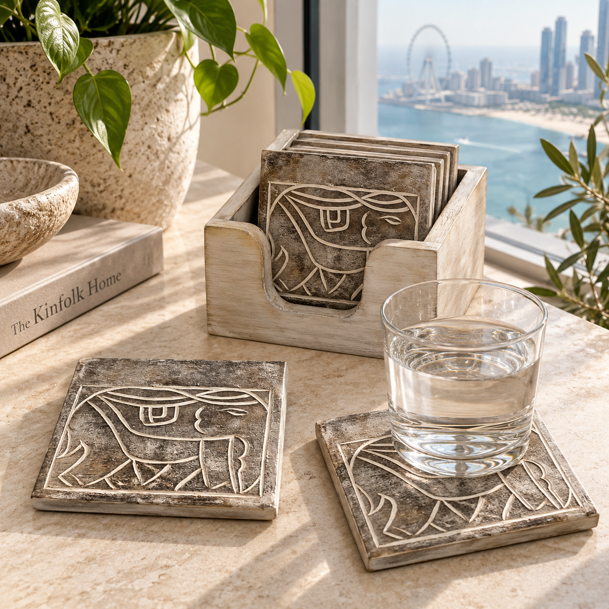 Gaja coasters in a luxury Dubai home
