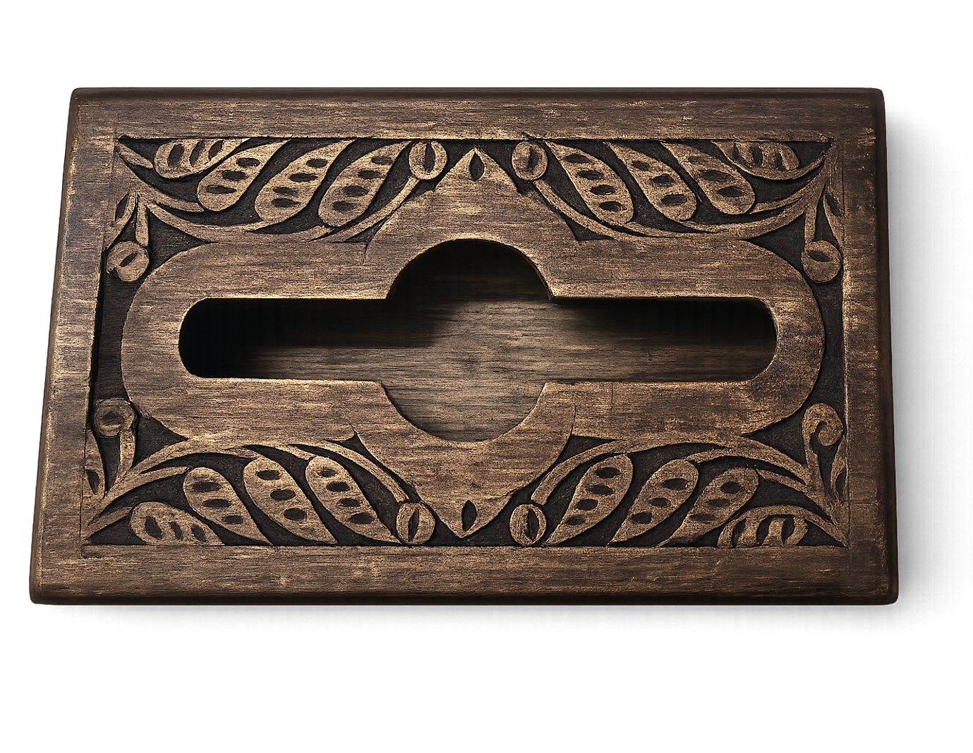 Patravalli Kosha Walnut Finish tissue box sleeve ELANORA Dubai