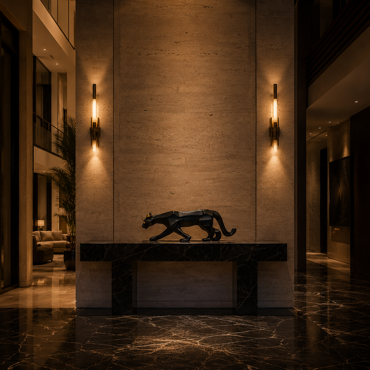 The Shadow Walk black panther in luxury Dubai villa ELANORA