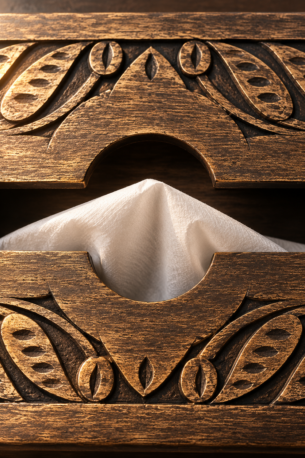 ELANORA Patravalli Kosha mango wood tissue box sleeve artisan craft