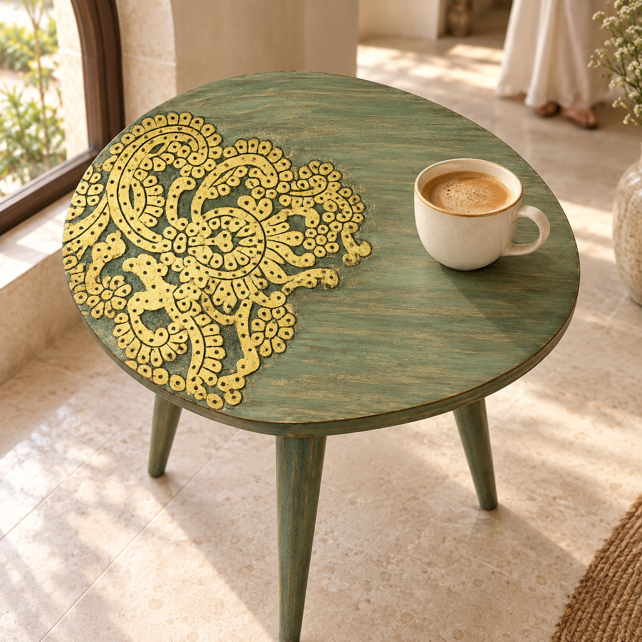 Vanya Aurelle portable table in Dubai home ELANORA