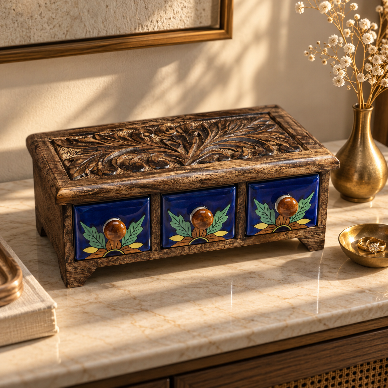 Vistara Indigo Floral in a luxury Dubai home
