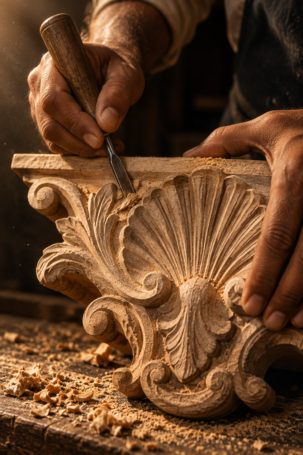ELANORA handcrafted mango wood wall shelf artisan carving