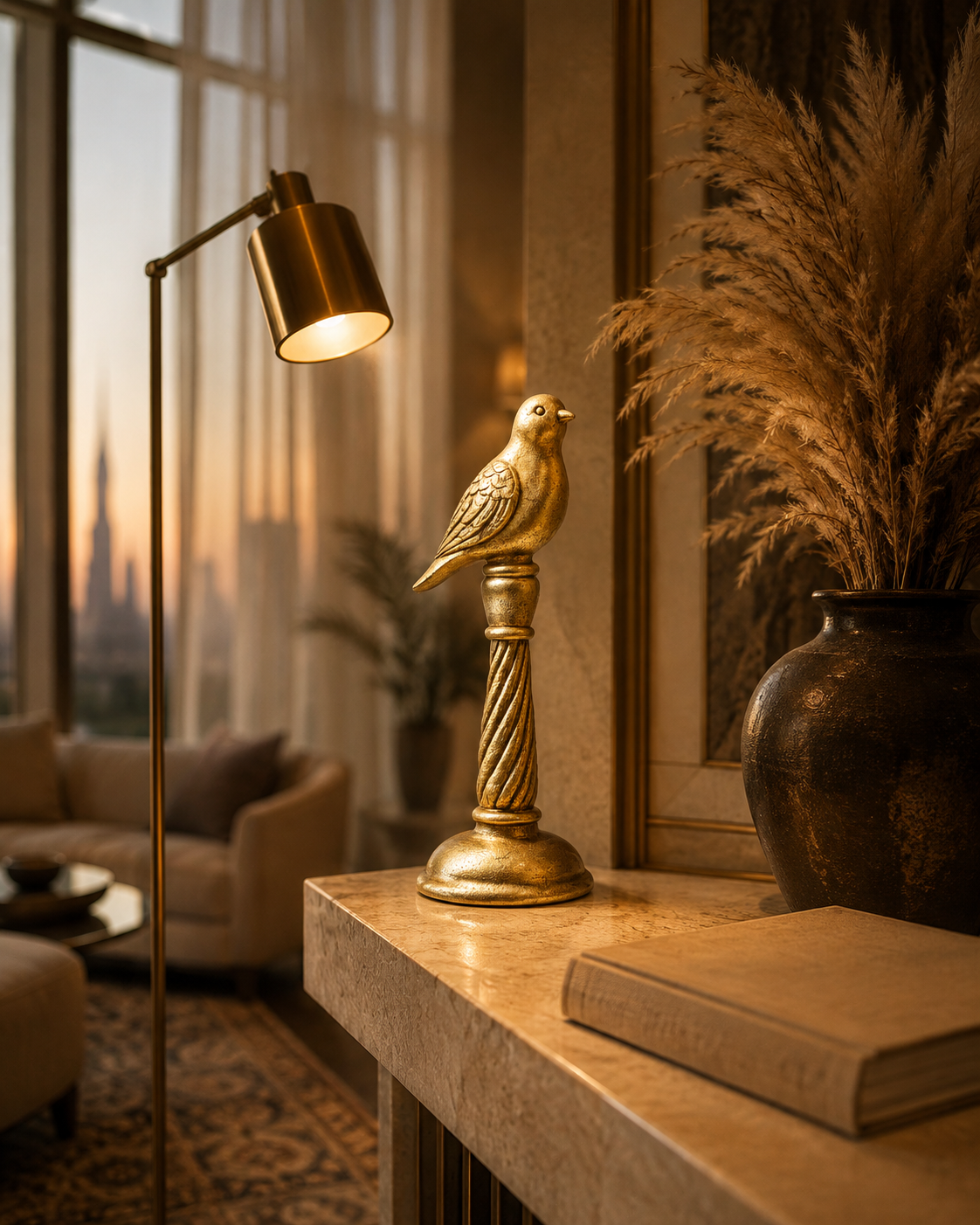 Aurora Songbird in luxury Dubai living room ELANORA